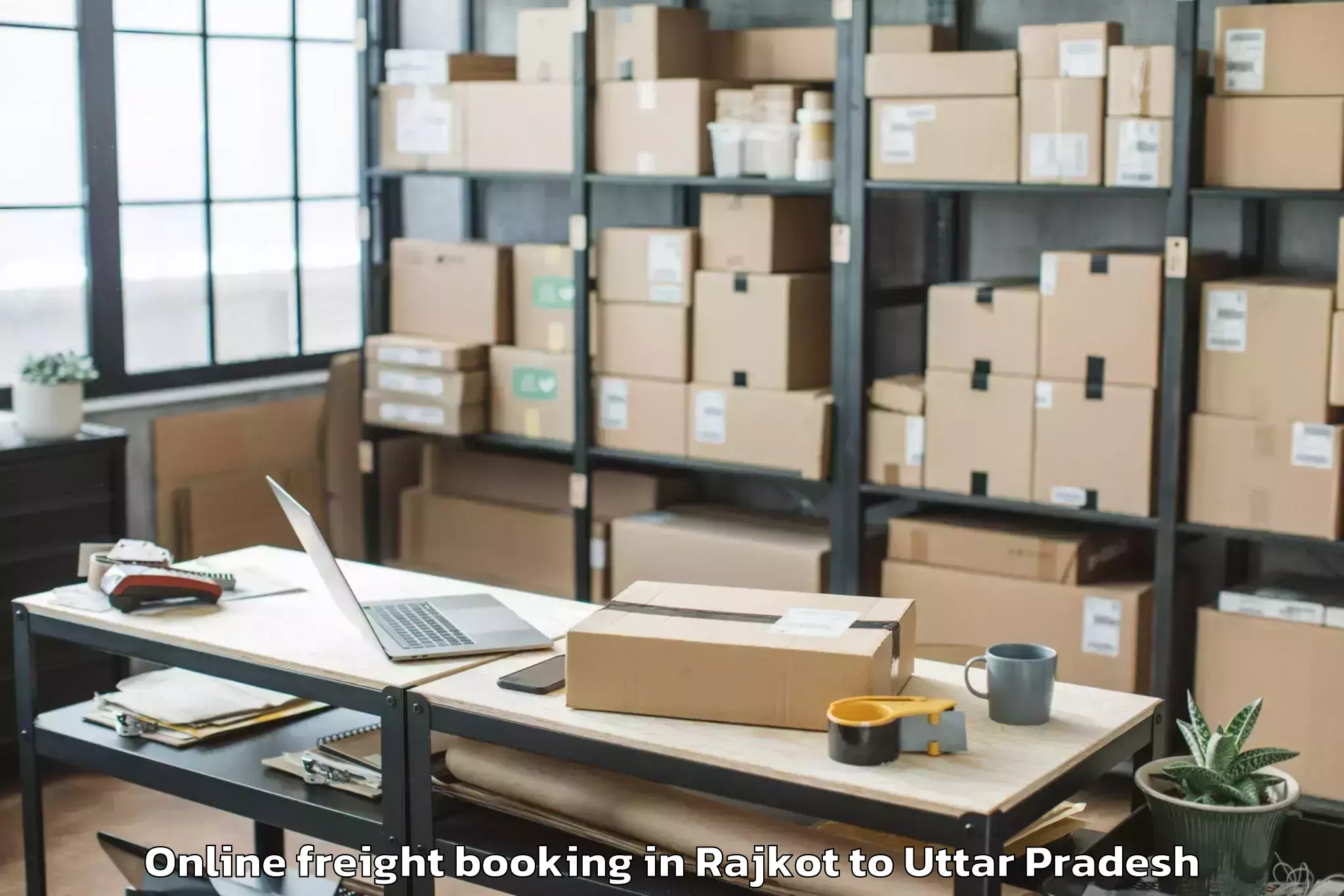 Top Rajkot to Nanpara Online Freight Booking Available